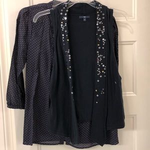 Lot Of 2 Gap Tops Size Small Navy Blue Vest